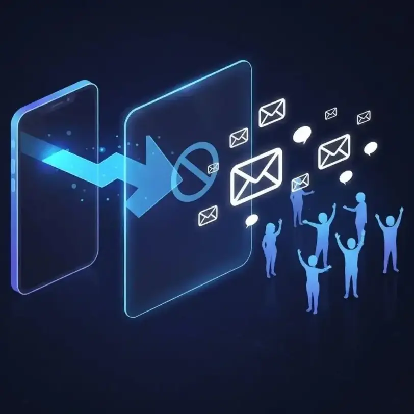 تصویر گرافیکی ارسال پیامک به بلکلیست مخابراتی