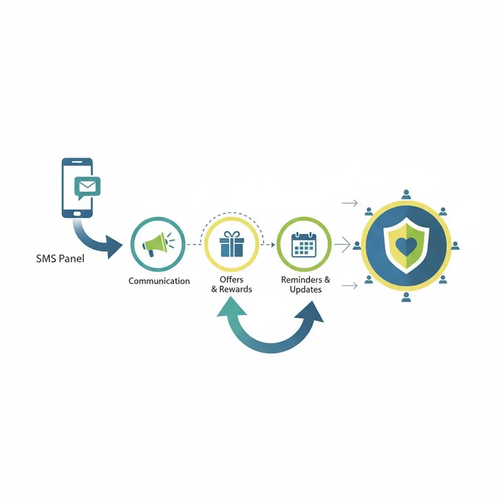 اینفوگرافیک مراحل راه‌اندازی باشگاه مشتریان با پنل پیامکی
