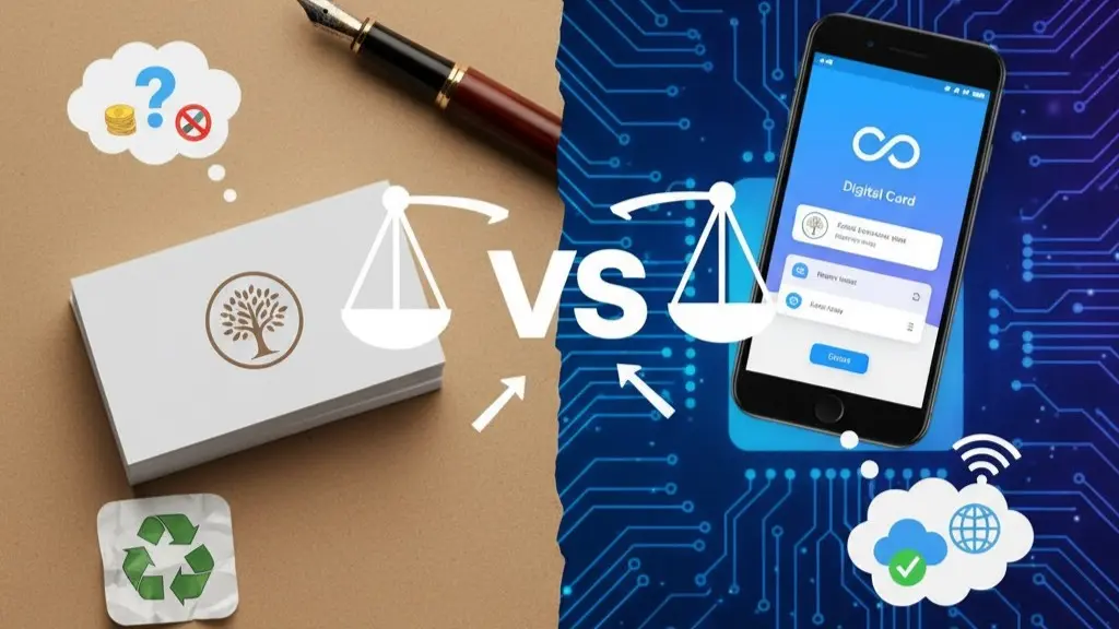 کارت ویزیت دیجیتال یا کاغذی؟ مقایسه کامل مزایا و معایب